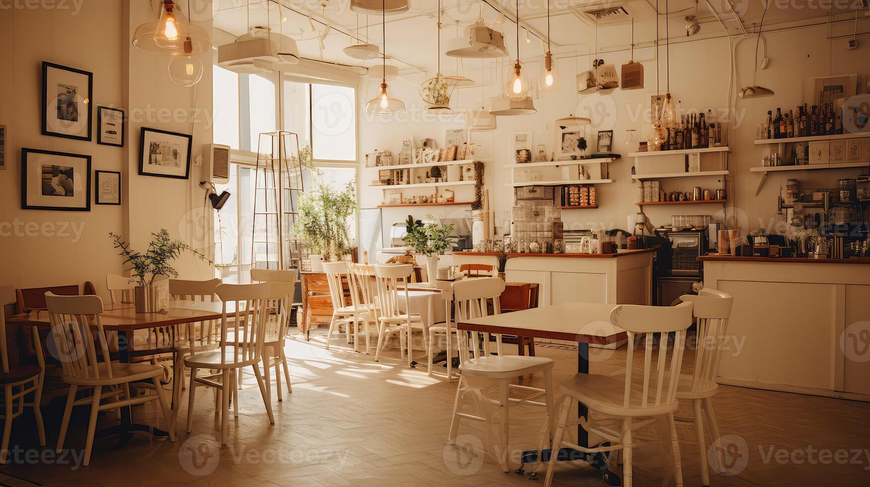 warm white cafe photo