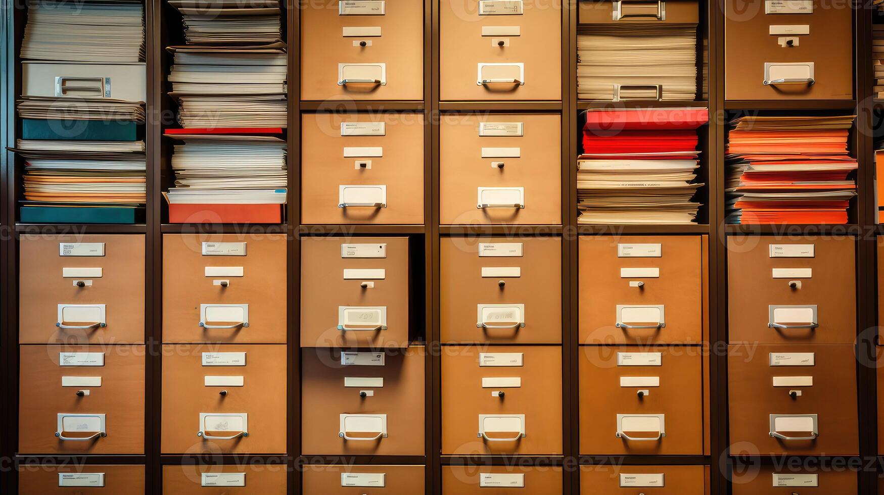 documents files on a desk photo