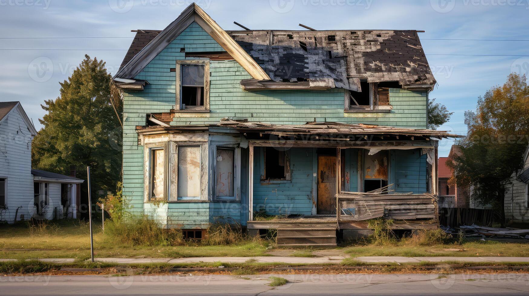 haunted run down house photo