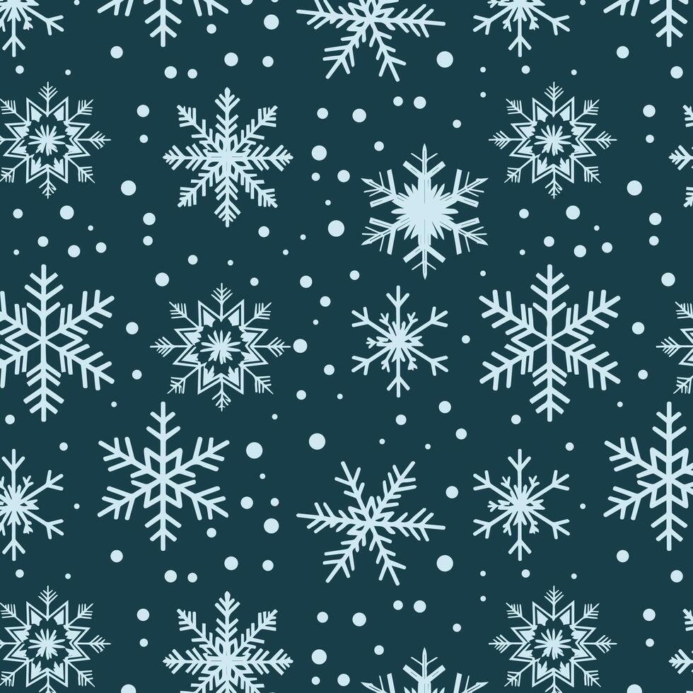 pattern with snowflakes on blue background. vector
