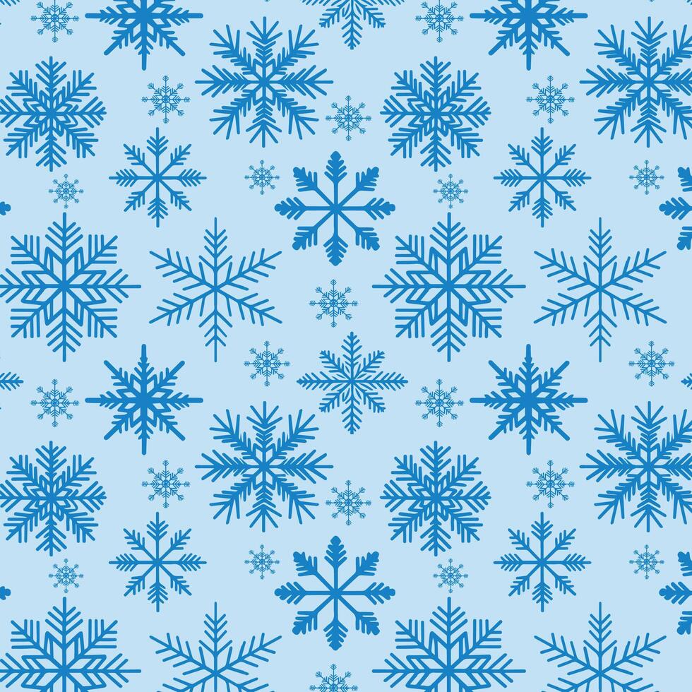 Snowflakes pattern on a blue background. vector
