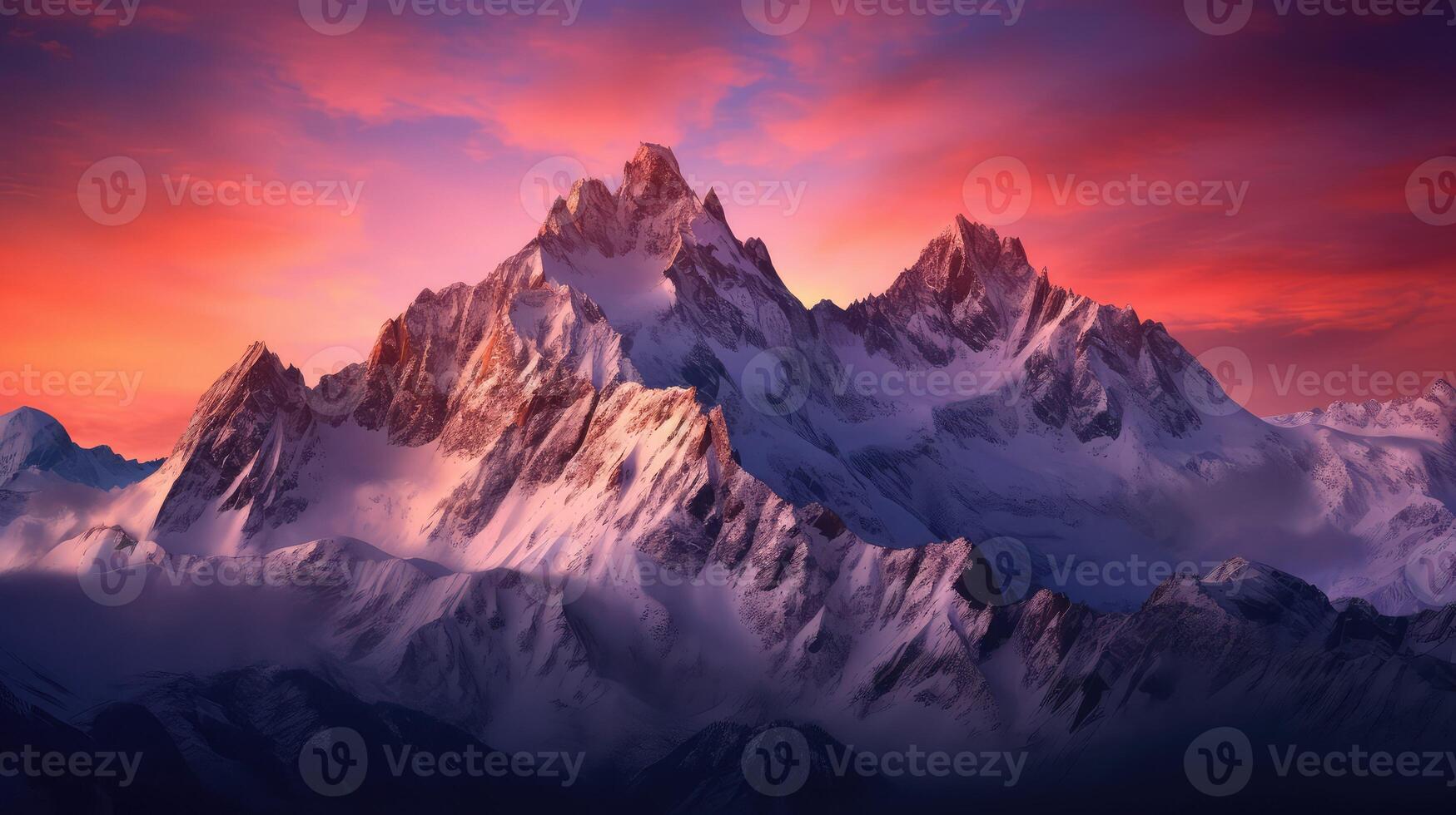snow gradient red orange photo