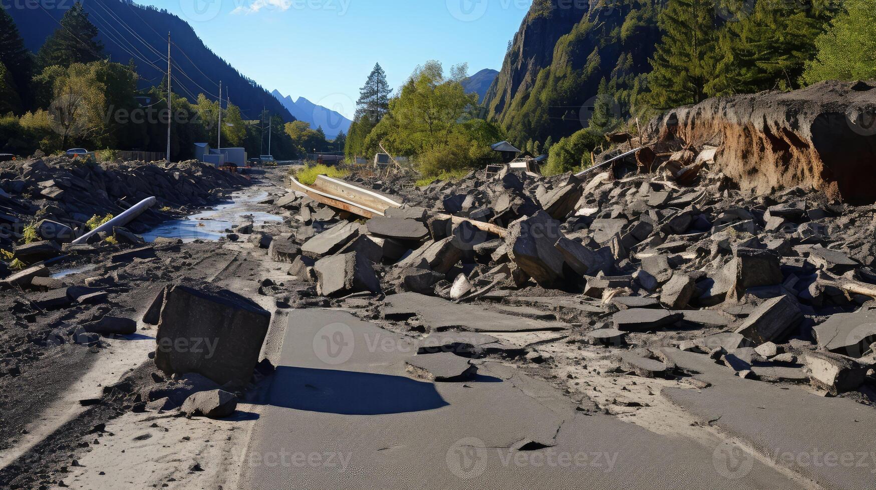 buckled dangerous roads photo