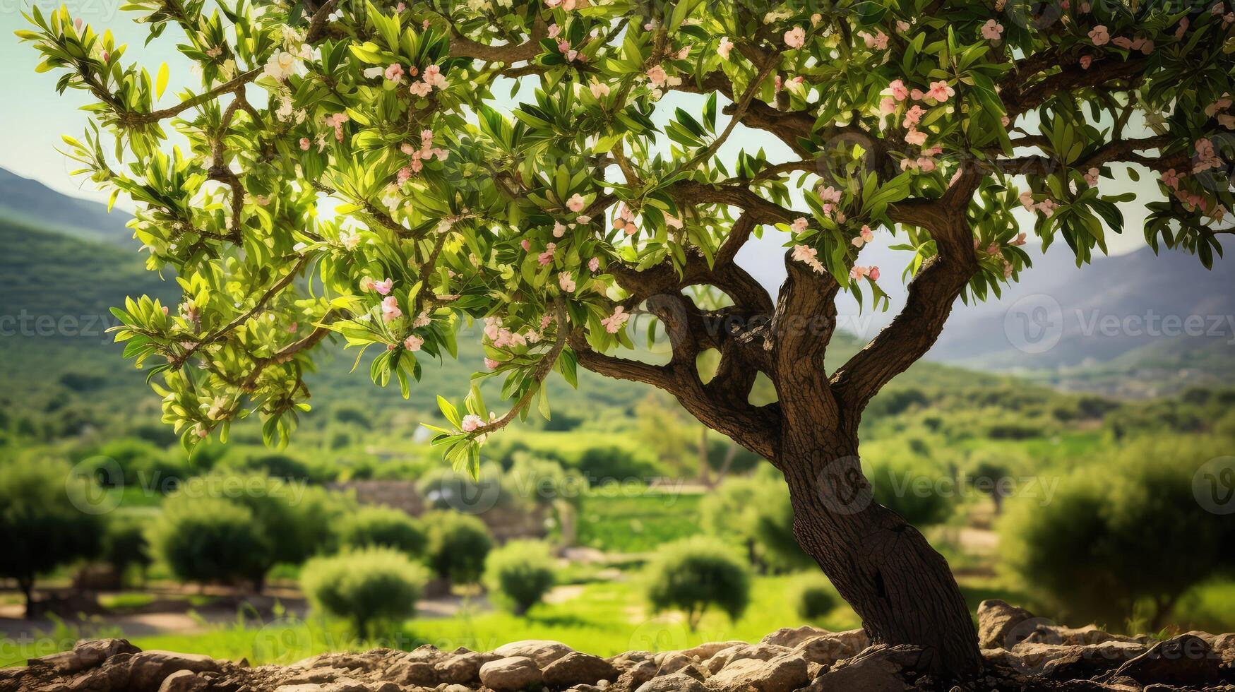 clusters green almond photo