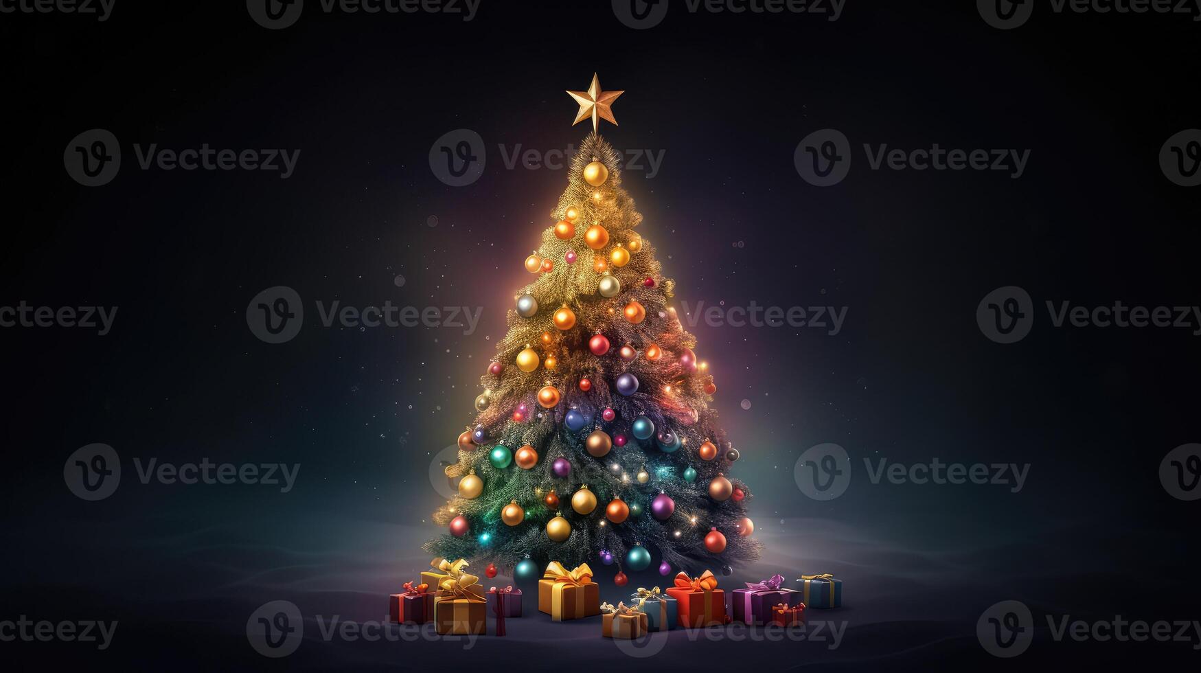 ornaments lighted christmas tree photo