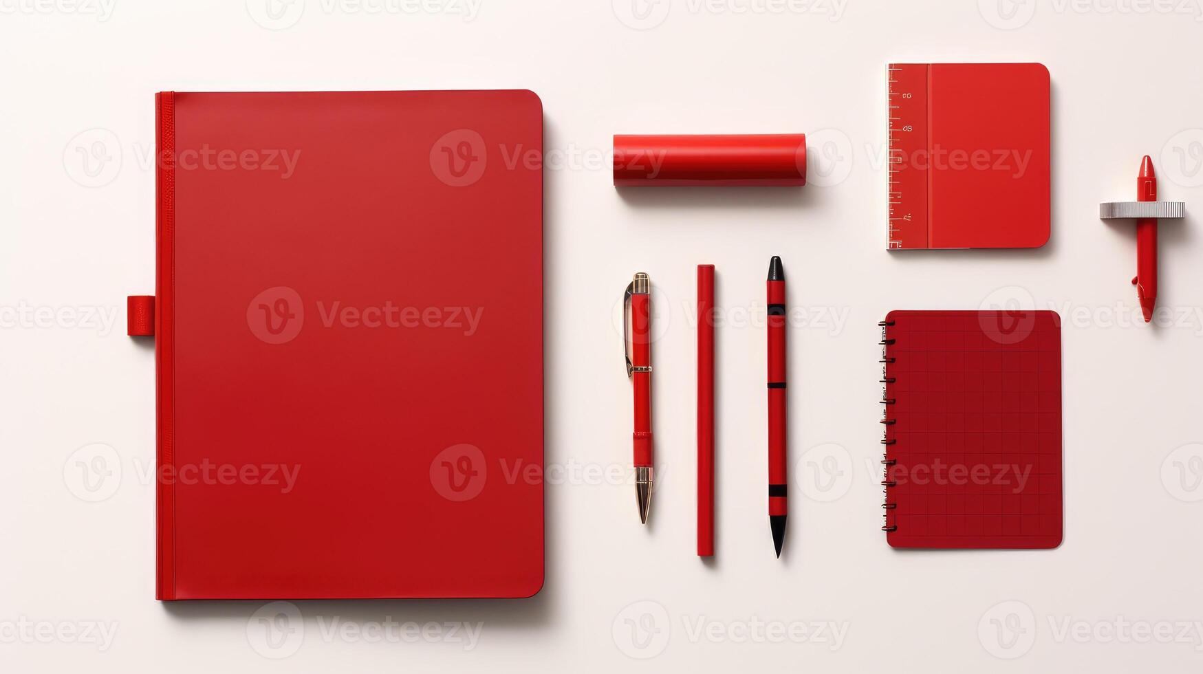 vibrant red stationery photo