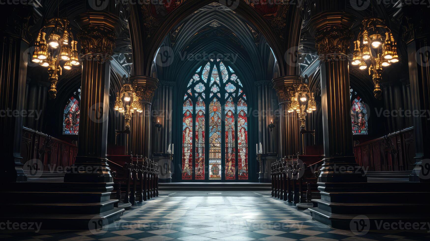 interior open church doors photo