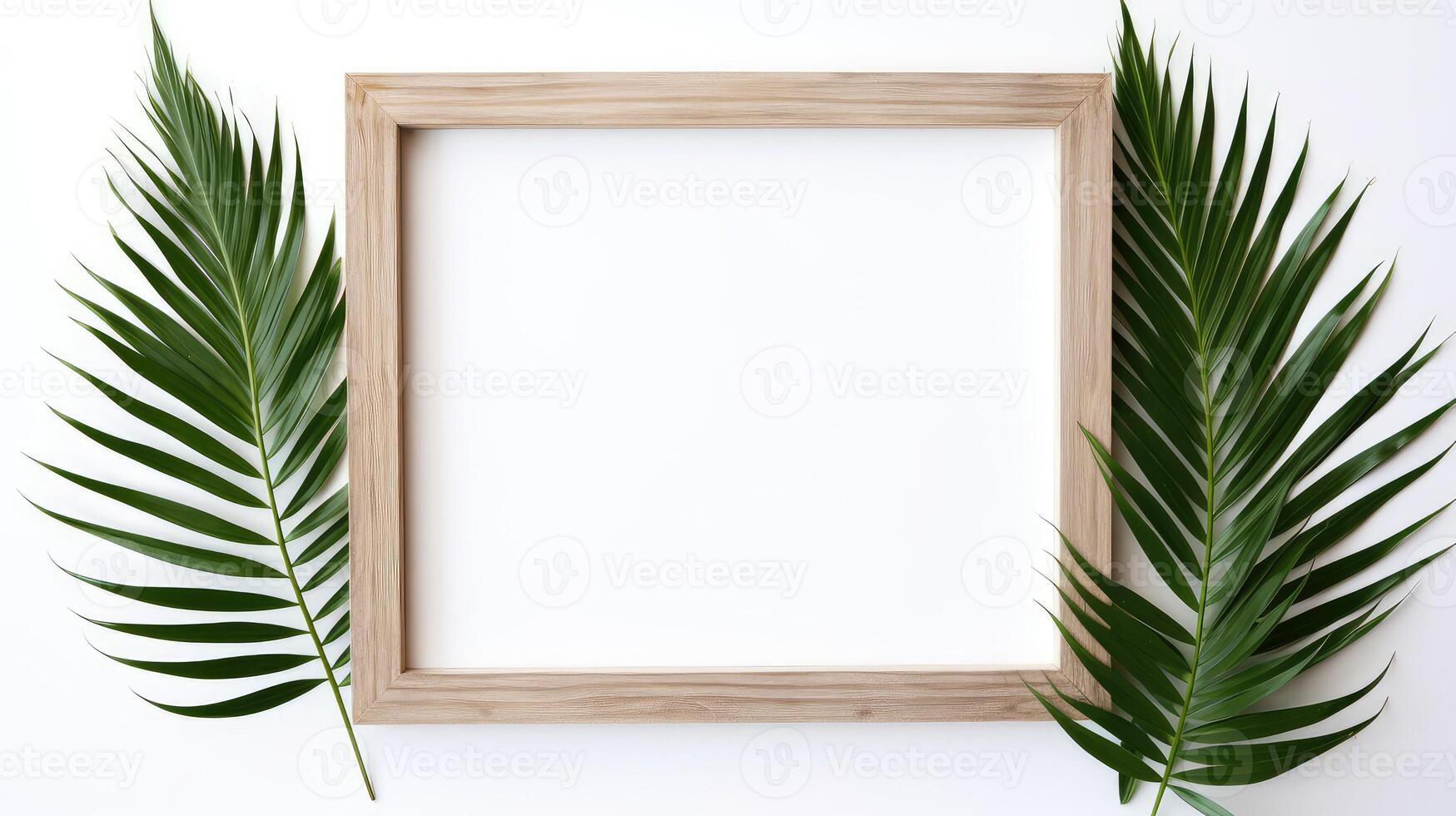 natural palm leaf frame photo