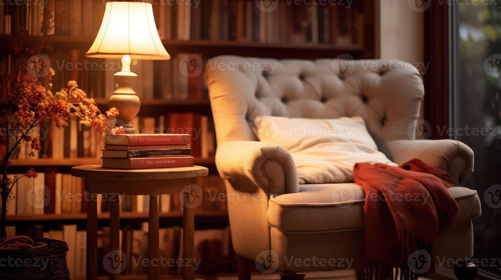cozy book stack photo