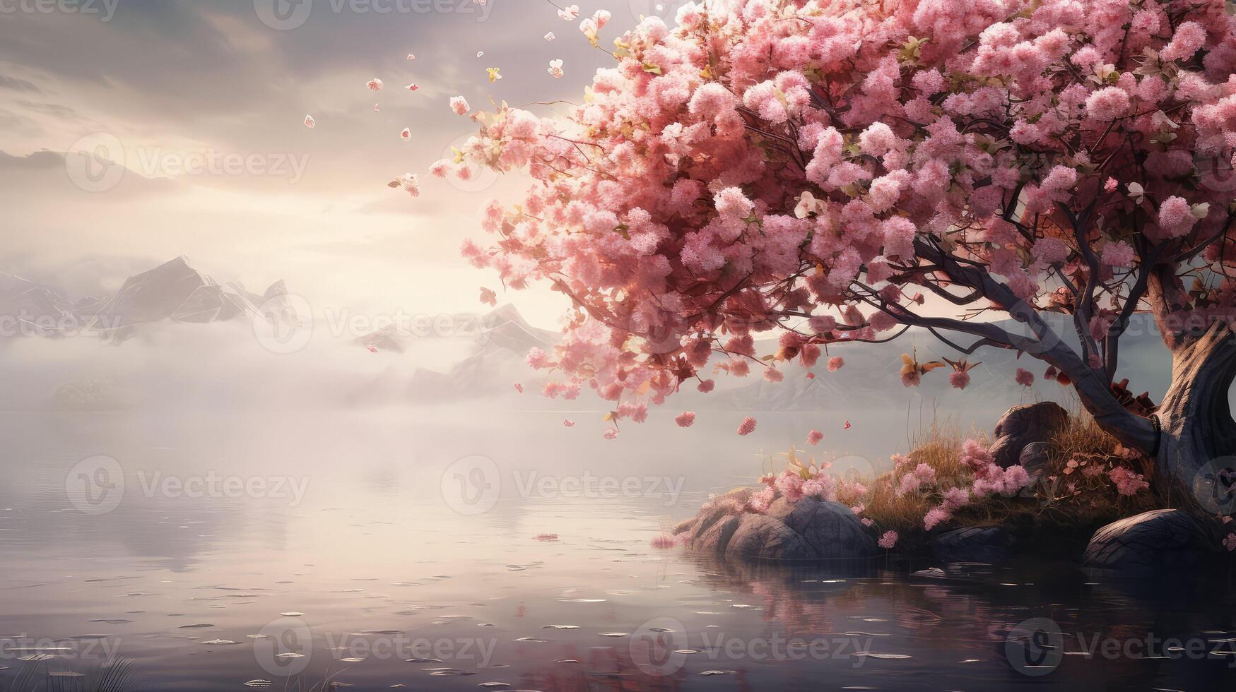 pink spring scenery photo