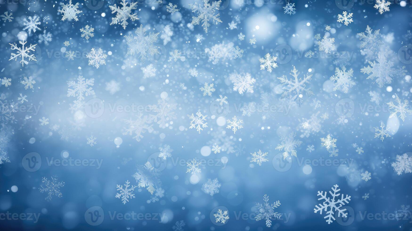 winter blue and white snowflakes photo