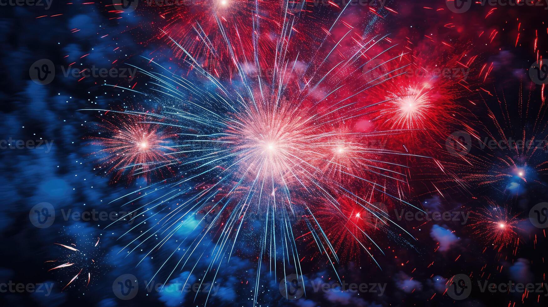 patterns fireworks red white and blue photo