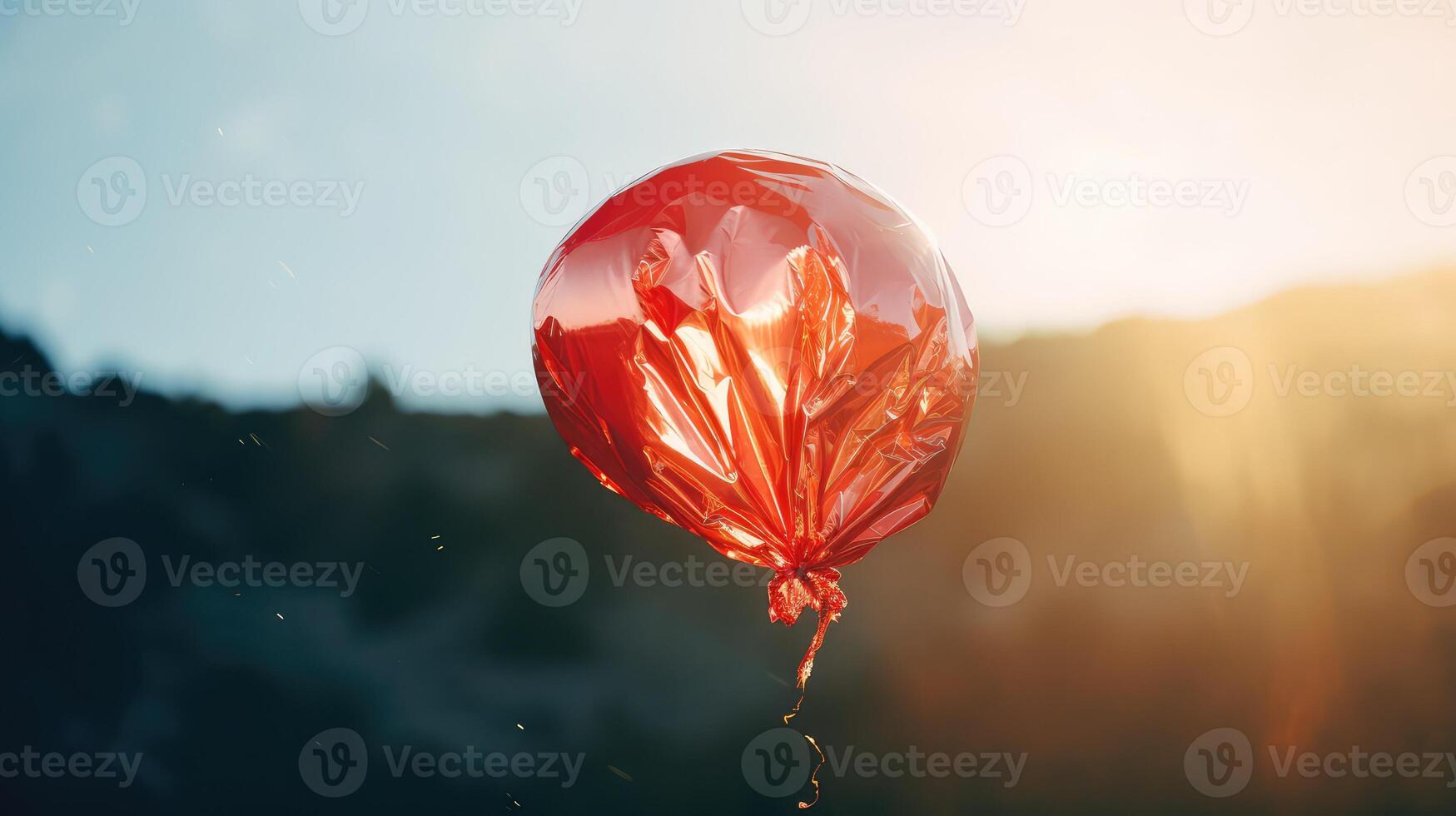 shimmering red metallic foil photo