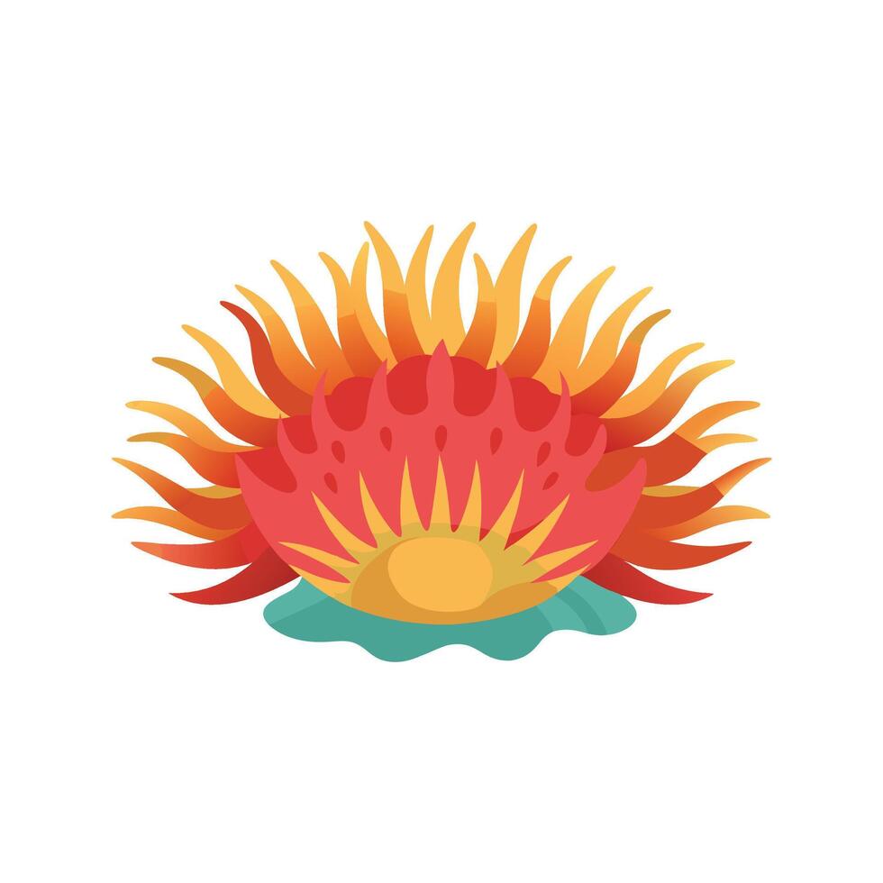 Giant Plumose isolated flat illustration on white background vector