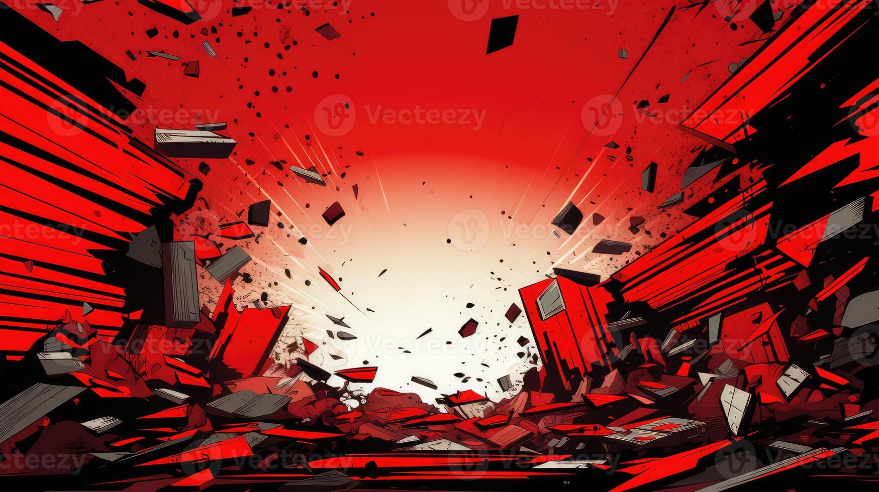 3d red comic background photo