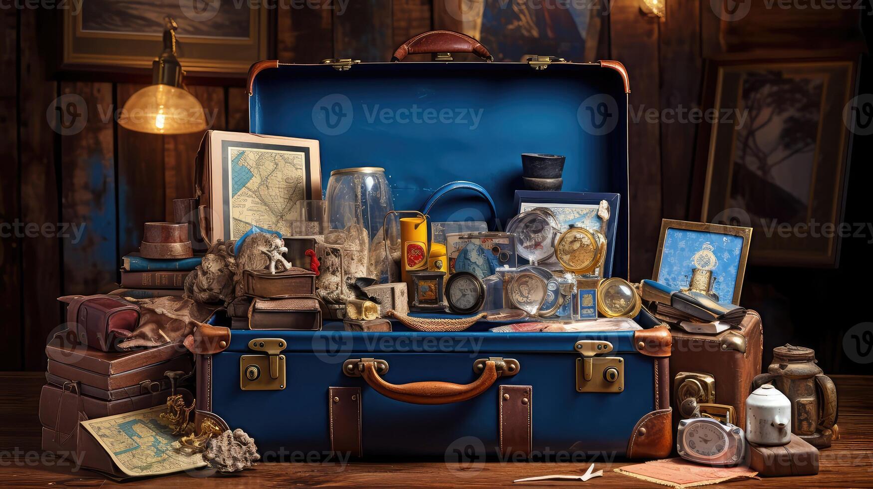 buckles blue suitcase photo