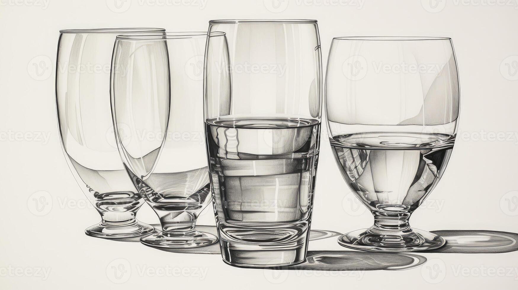bold drawing of water glass photo