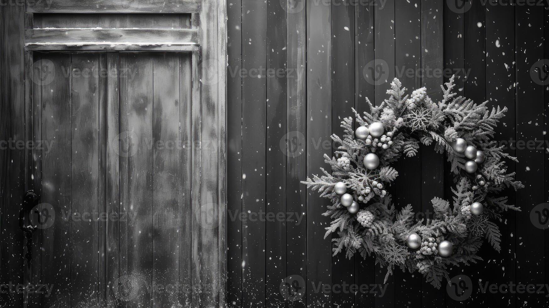rustic black and white christmas background photo