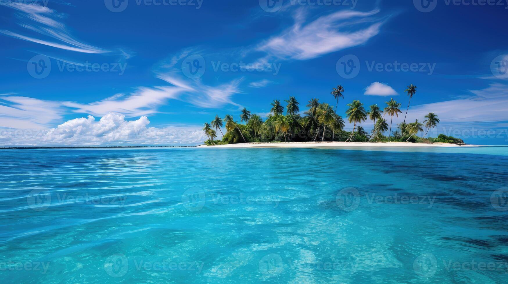 island blue water color photo