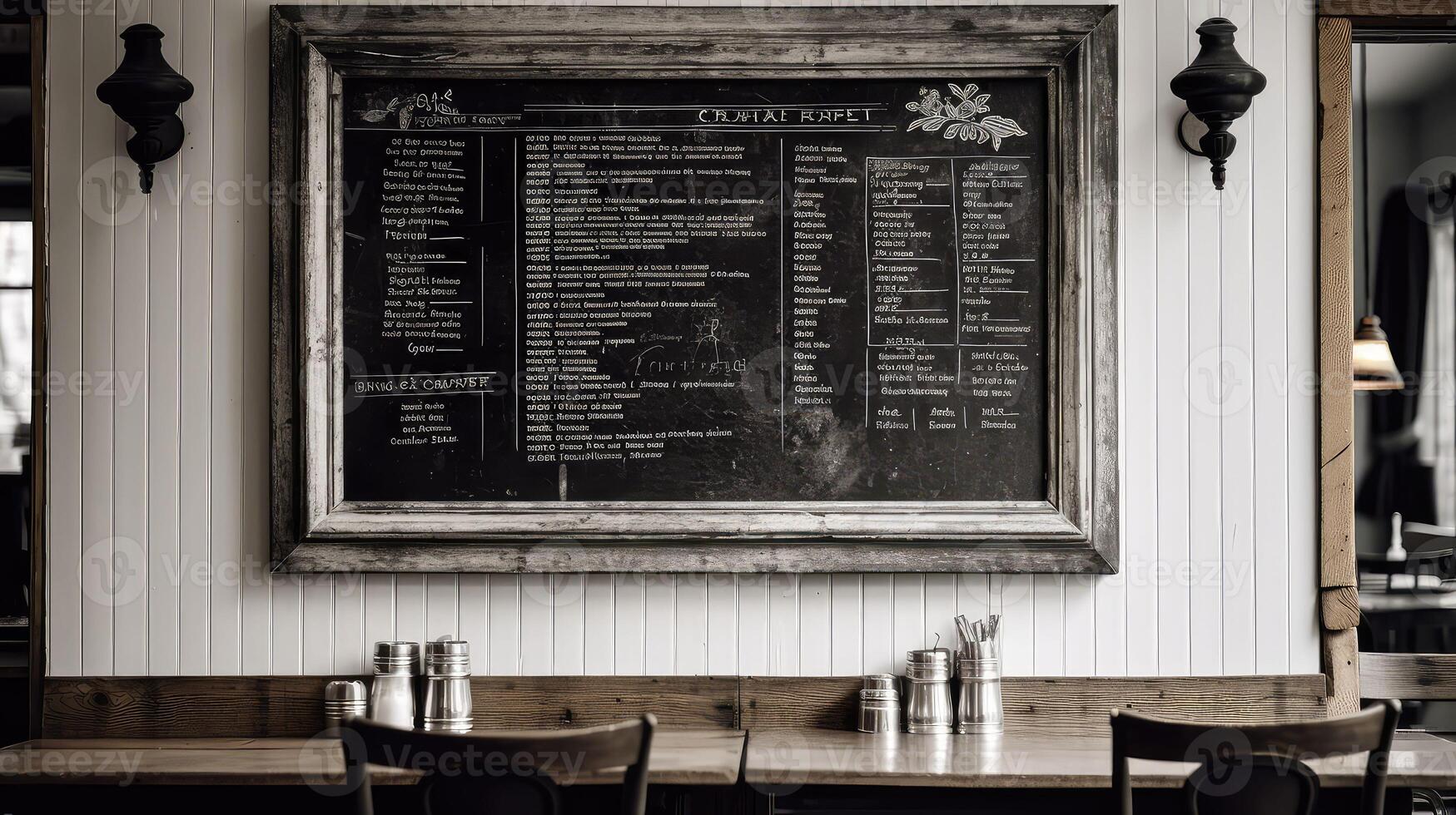 bistro black and white menu photo
