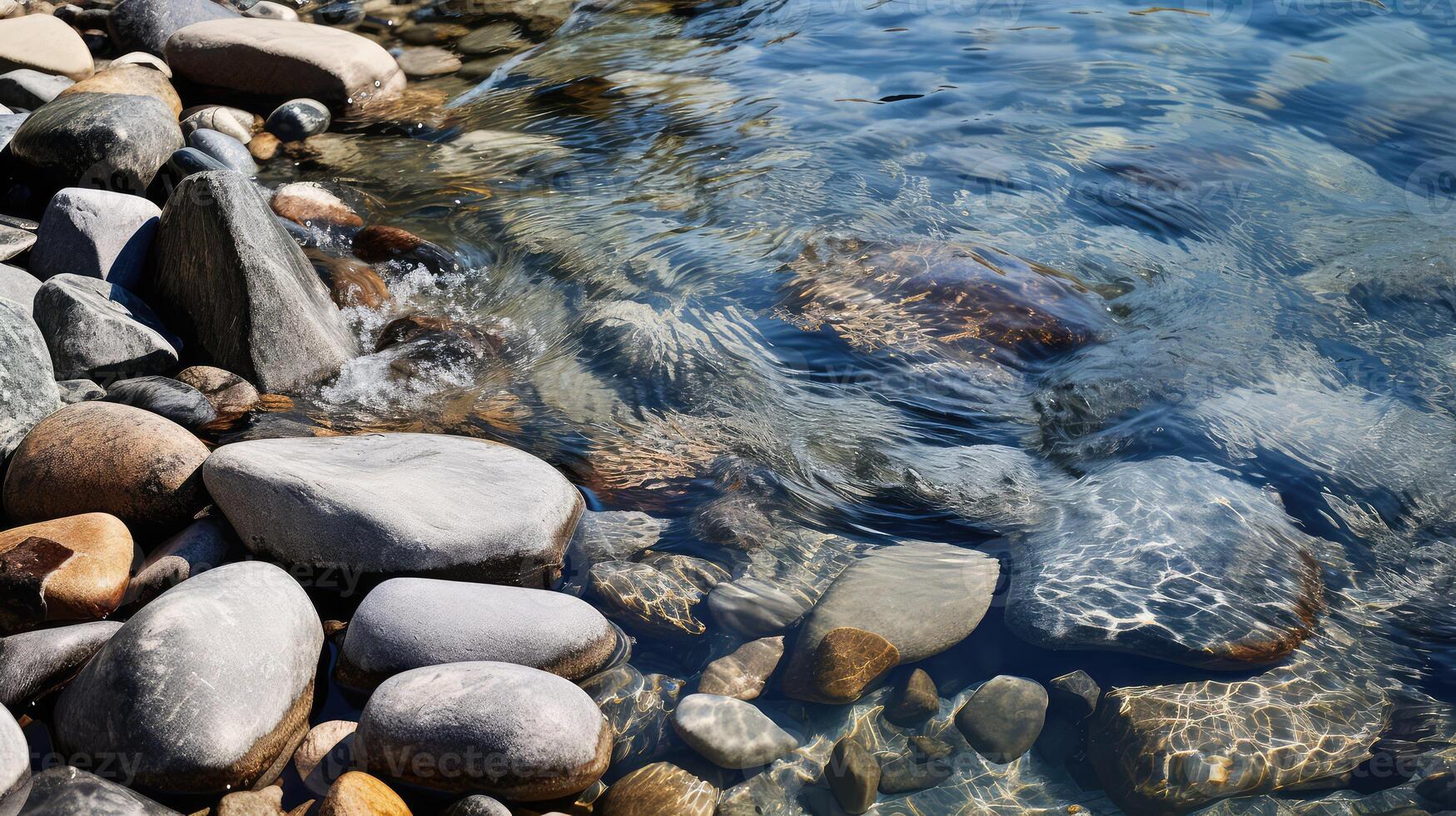 stones rippling water photo