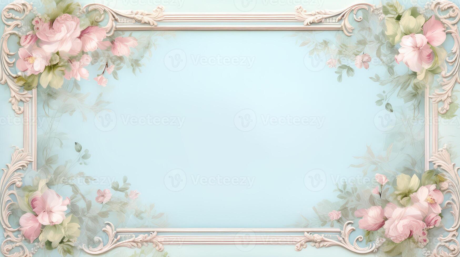 pastel picture frame blue photo