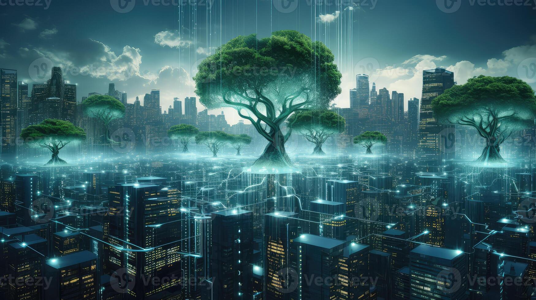 buildings data tree photo