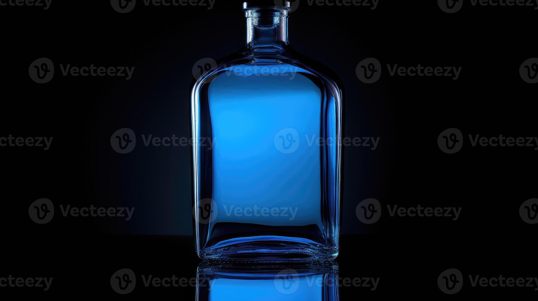 modern blue glass bottle photo
