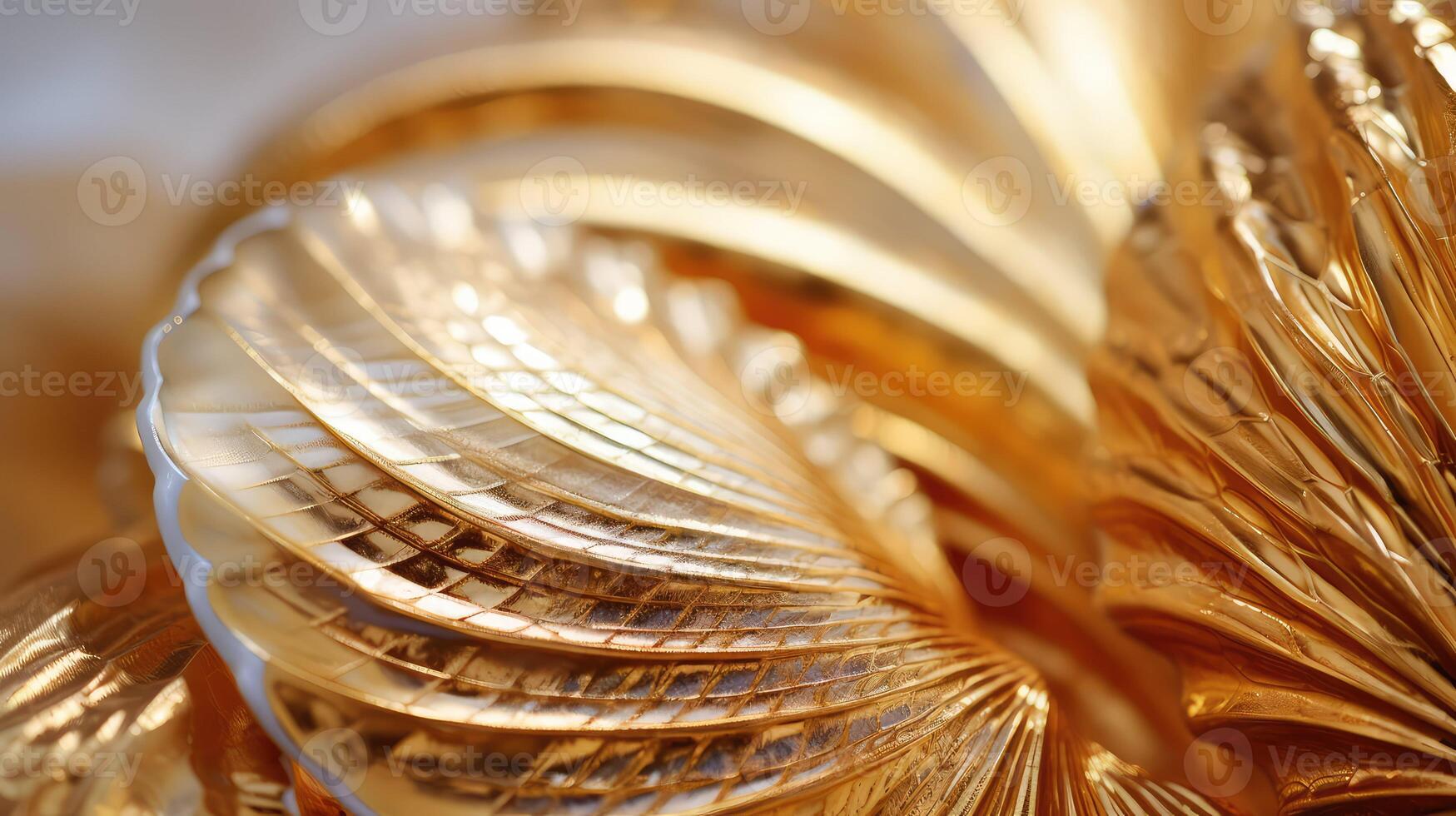 details gold seashells photo