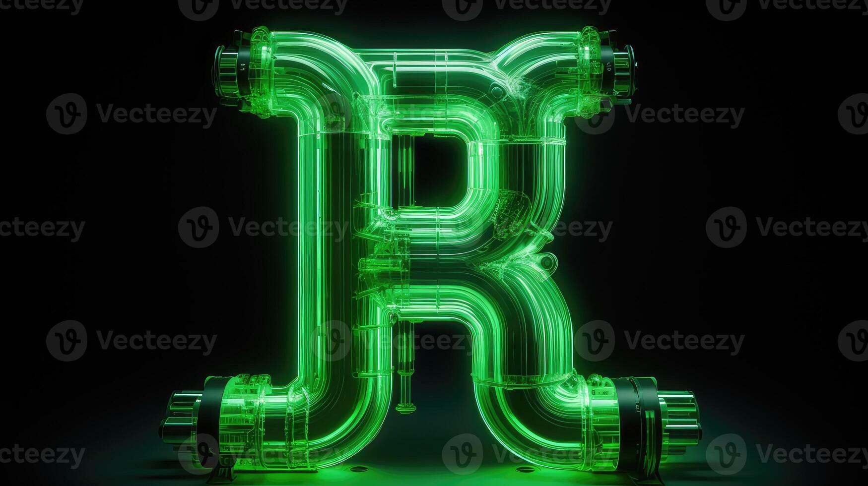 r green neon alphabet photo
