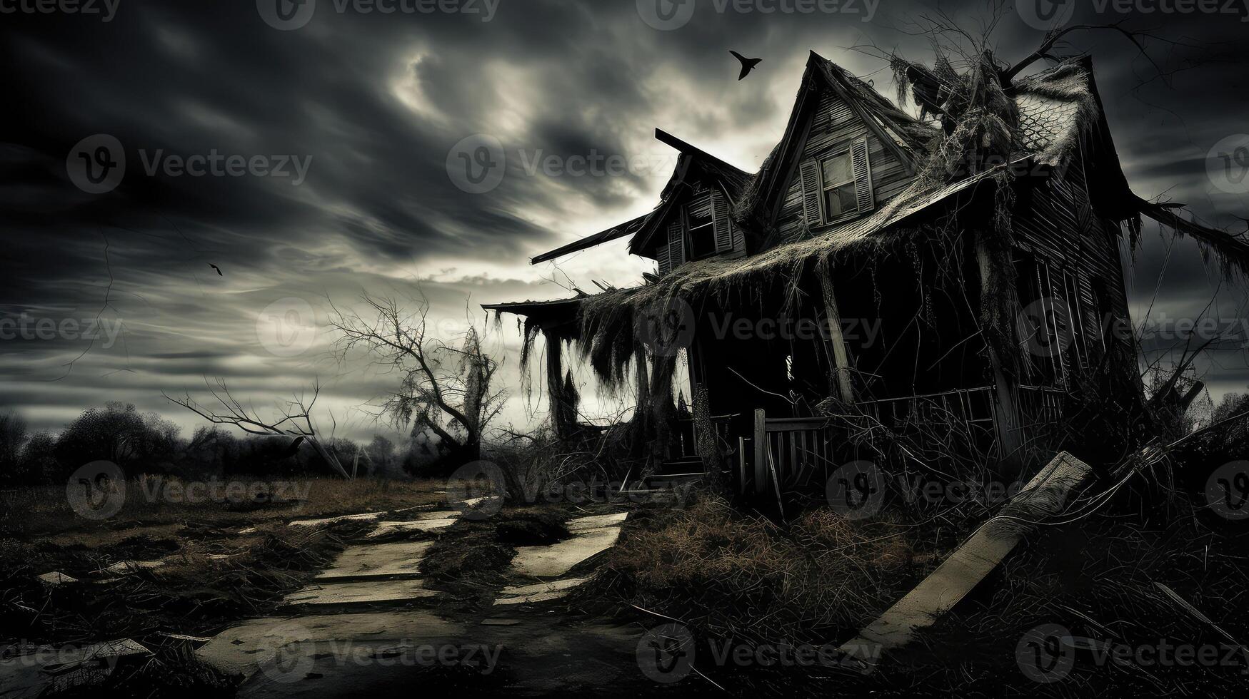 abandoned creepy house photo