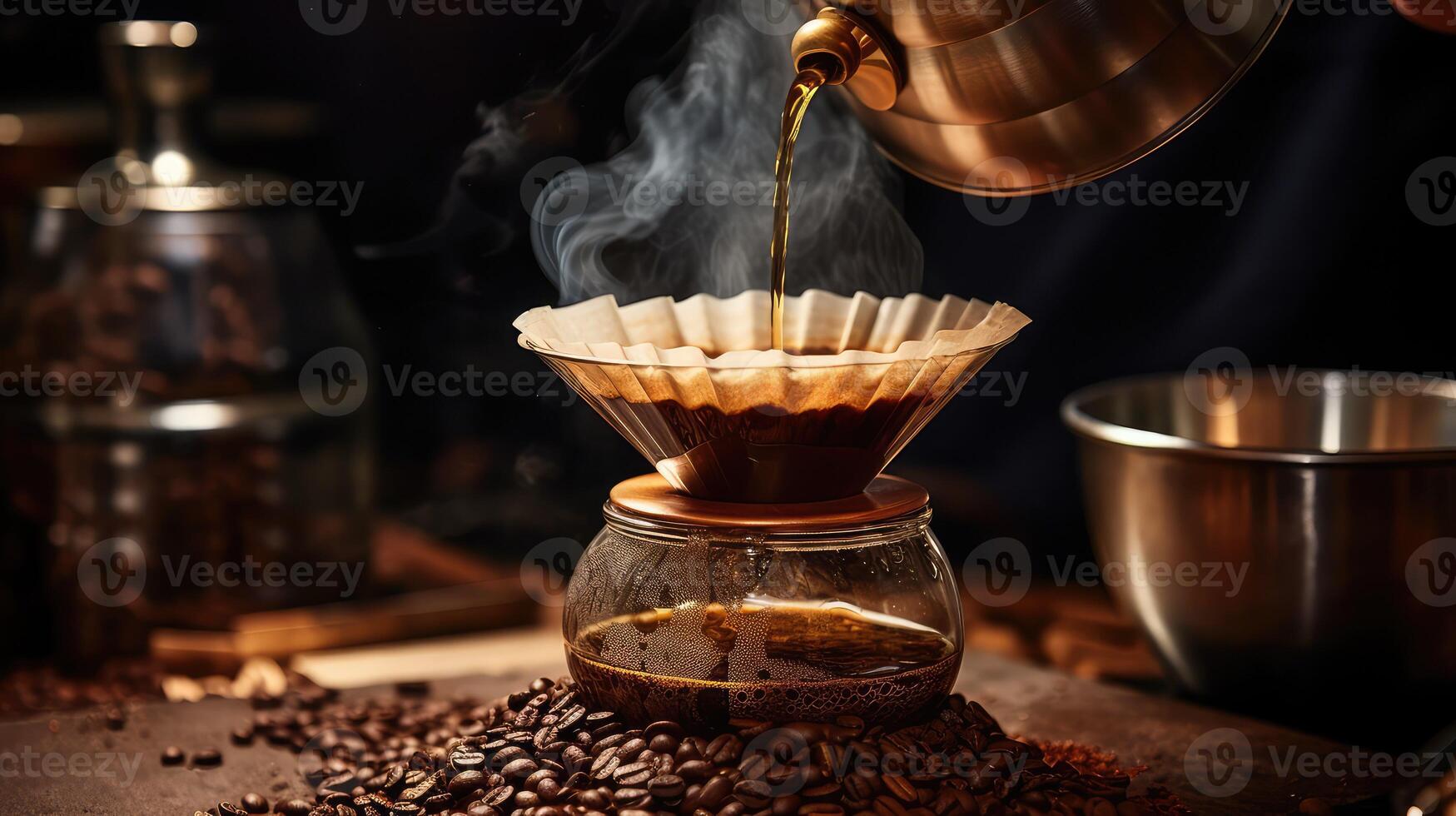 over coffee filter photo