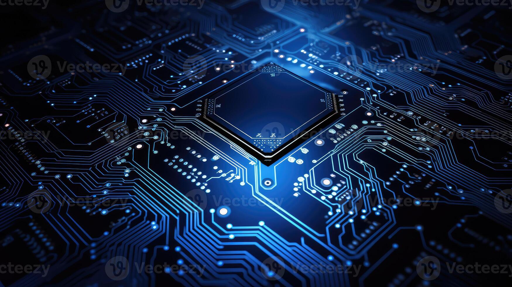 network blue computer technology background photo