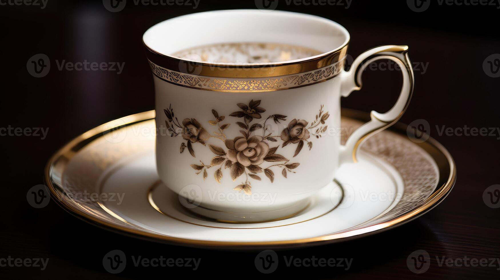 saucer cup of coffee isolated photo