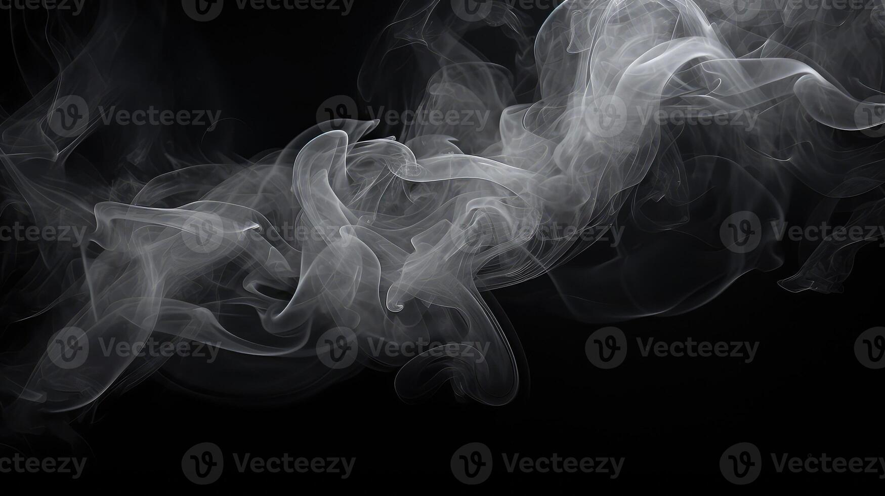 curling smoke black and white photo