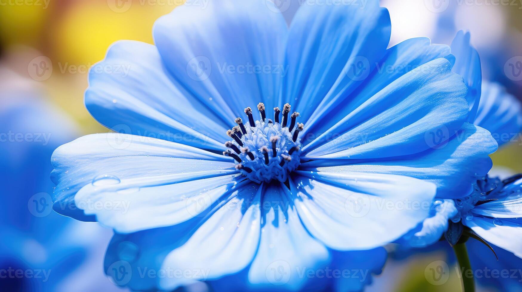 flower blue smile photo