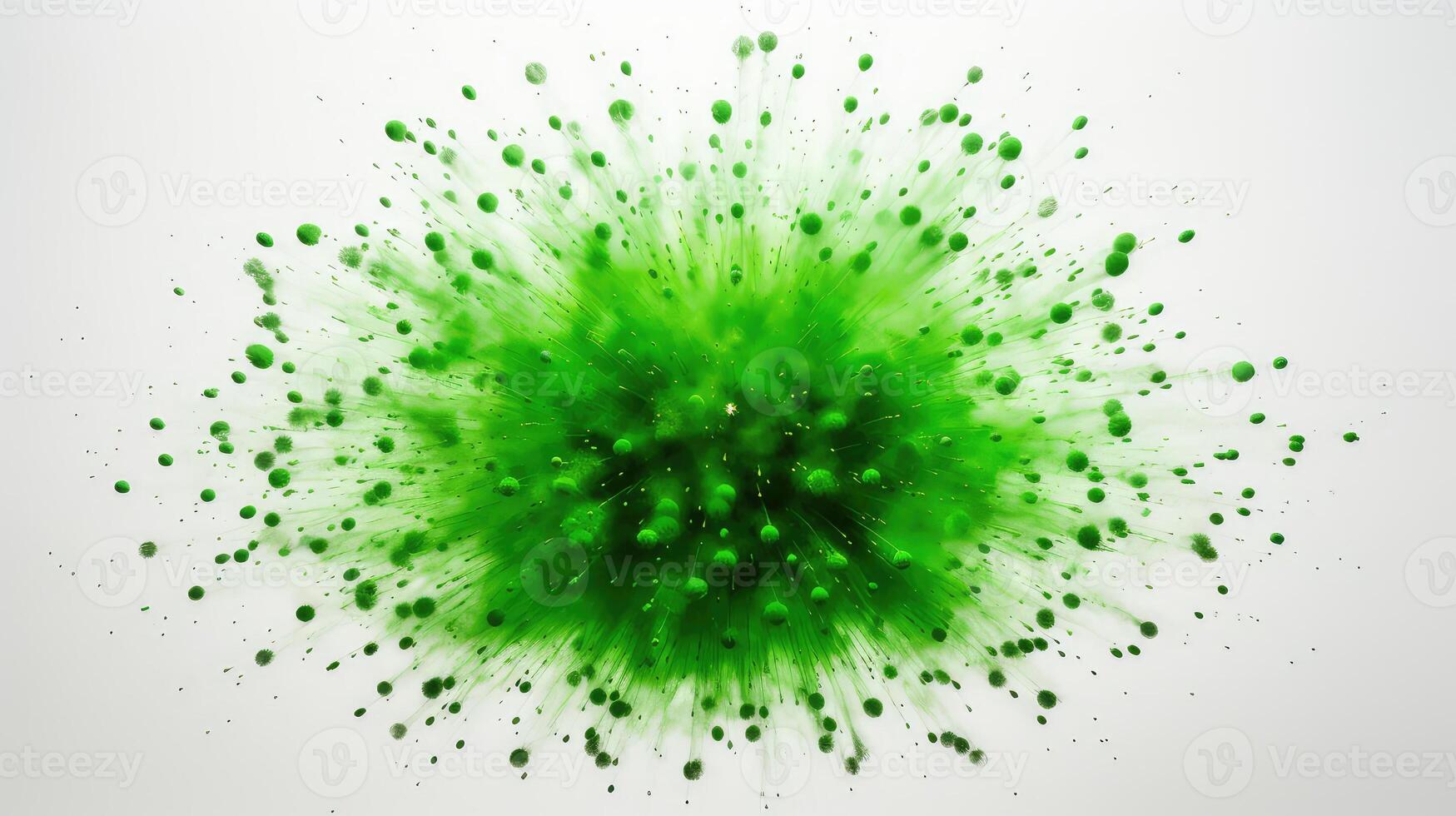burst green fireworks white background photo