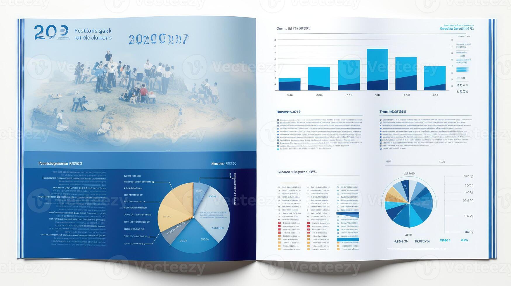 financial annual report blue photo