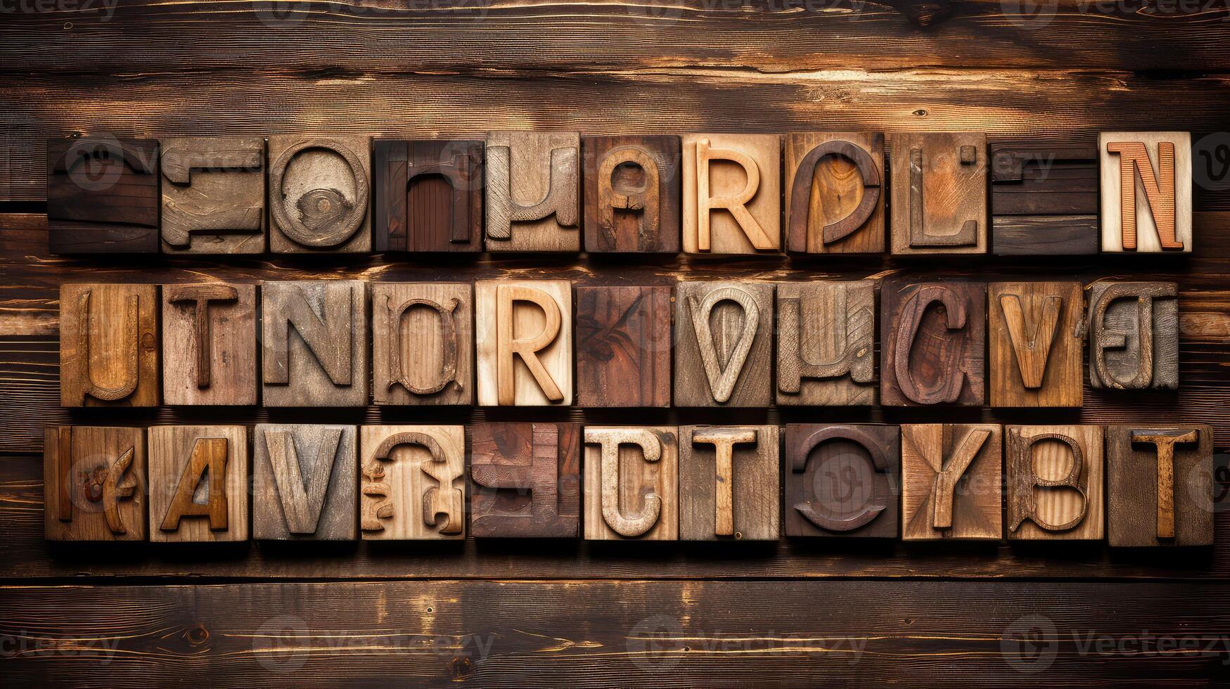 rustic alphabet letters wood photo