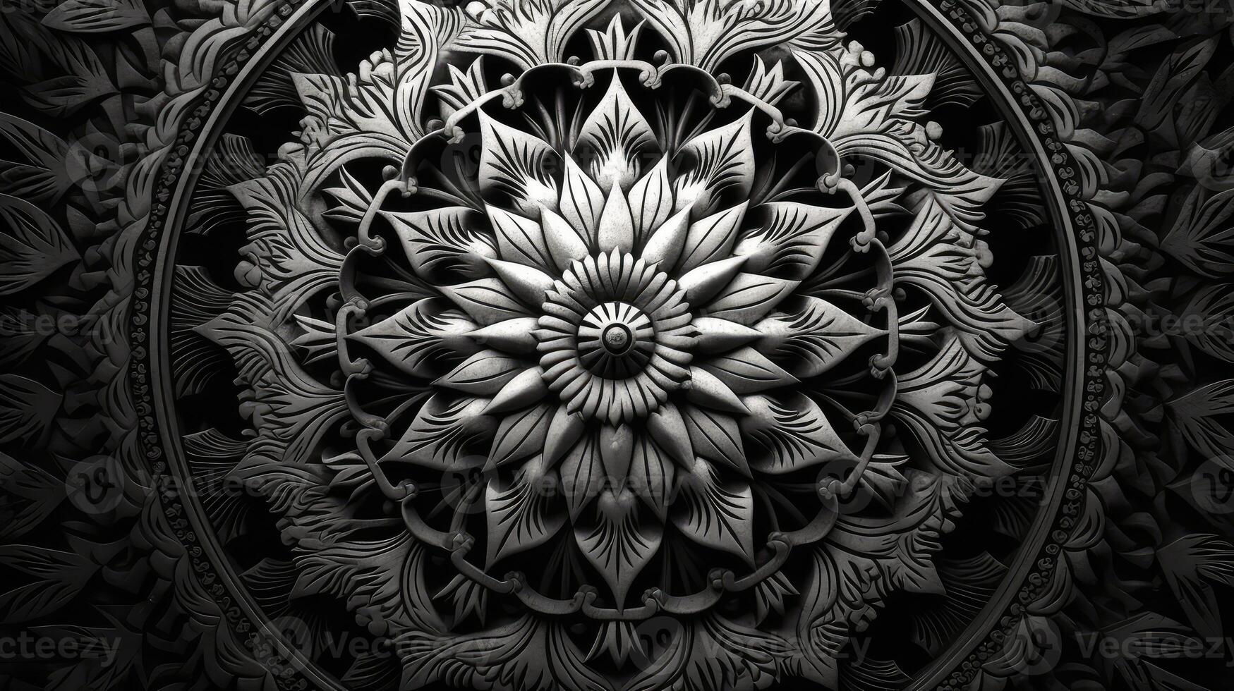 symmetry black white mandala photo