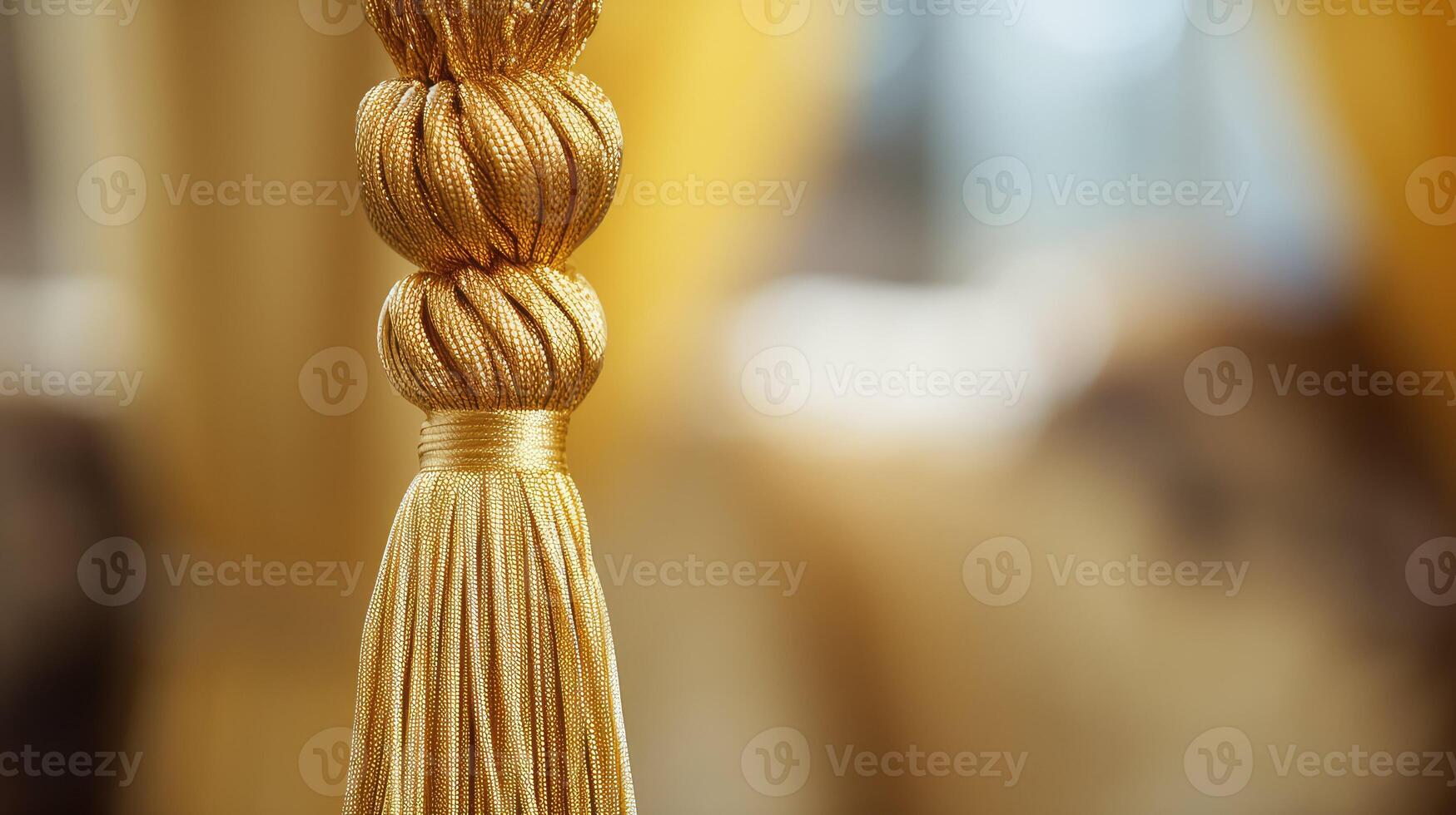 curtain gold cord photo