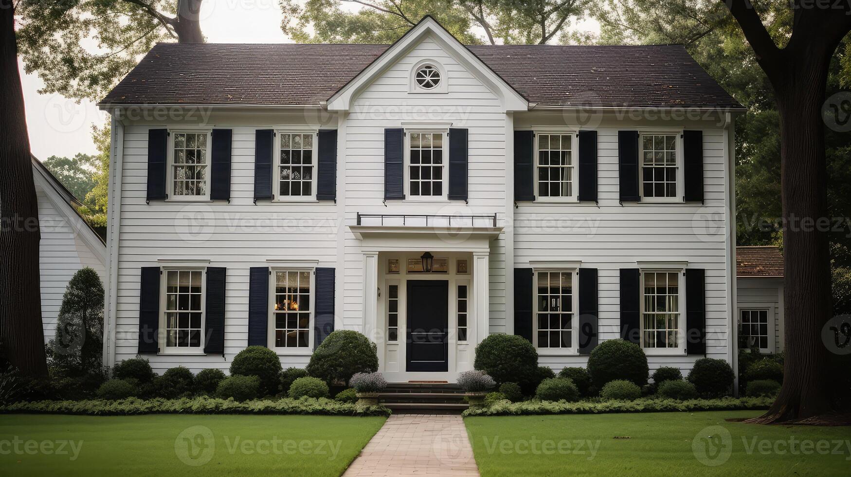 traditional house exterior windows photo