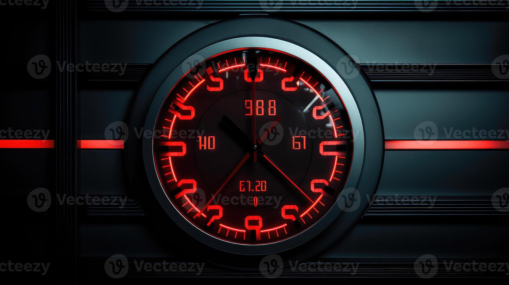 digital clock hanging on wall photo