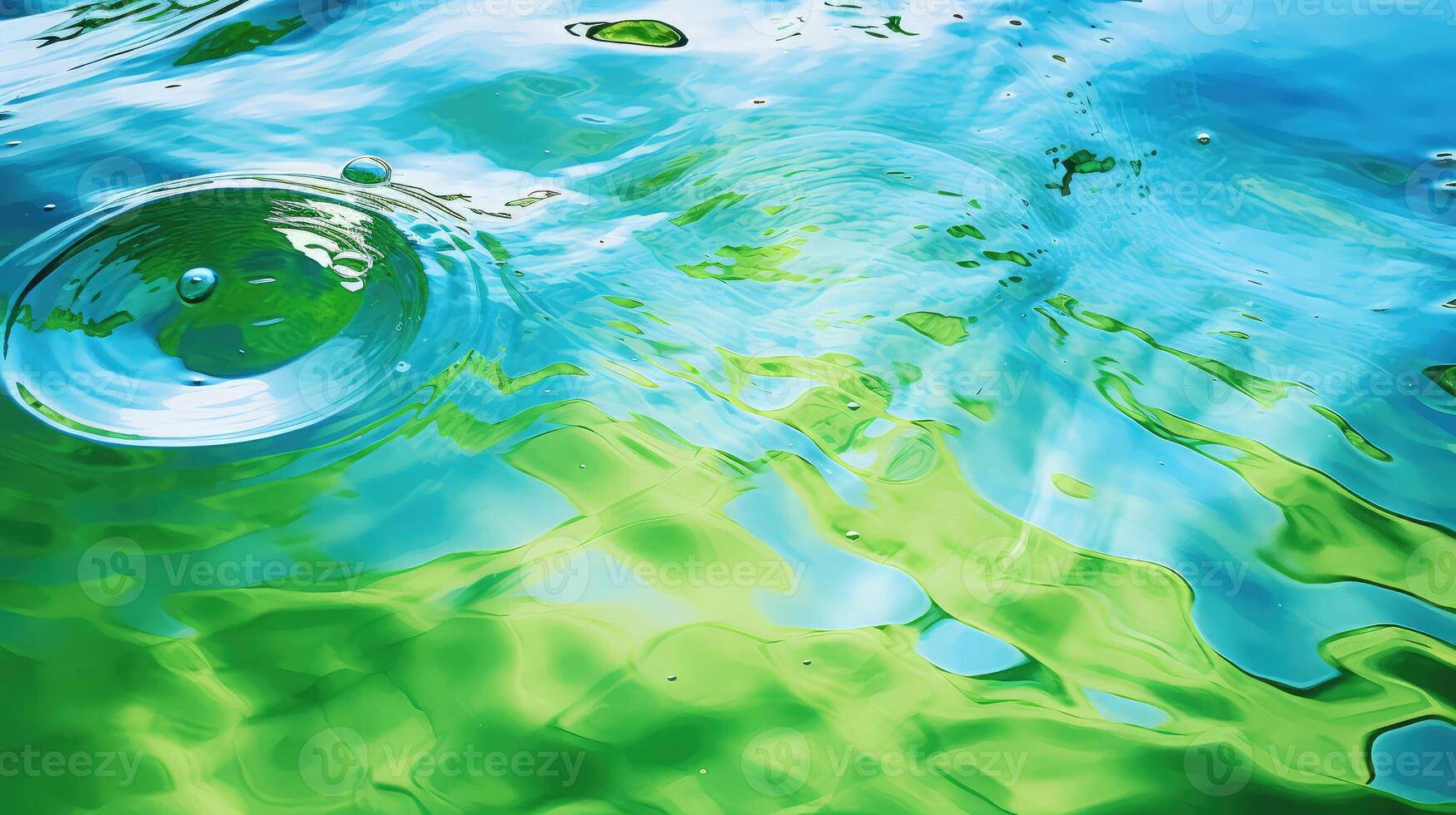 tranquil abstract green and blue background photo