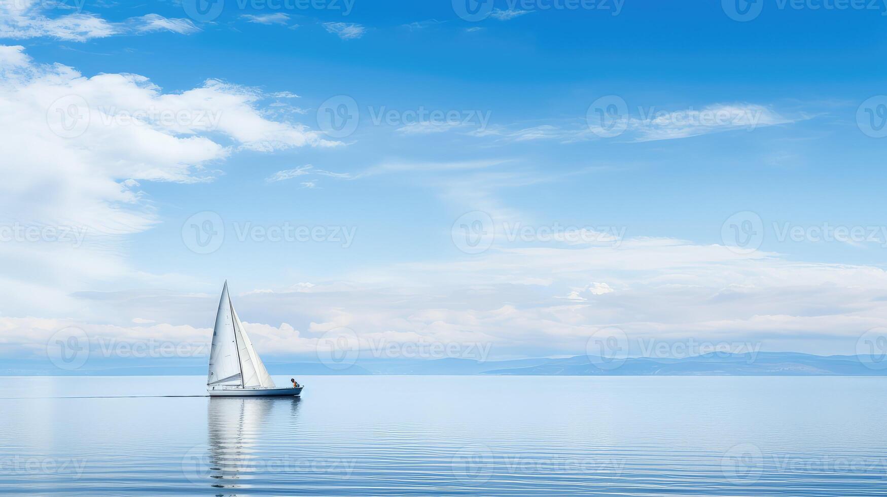 calm blue white sky photo