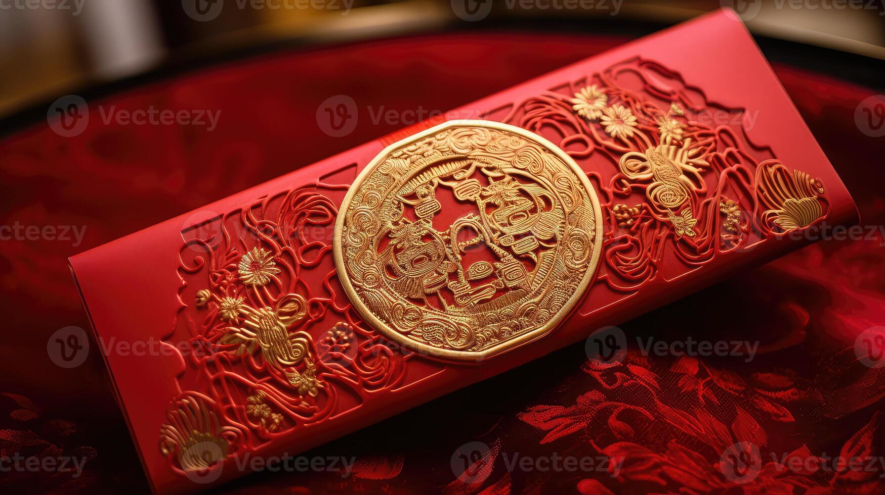 luck chinese new year red envelope photo