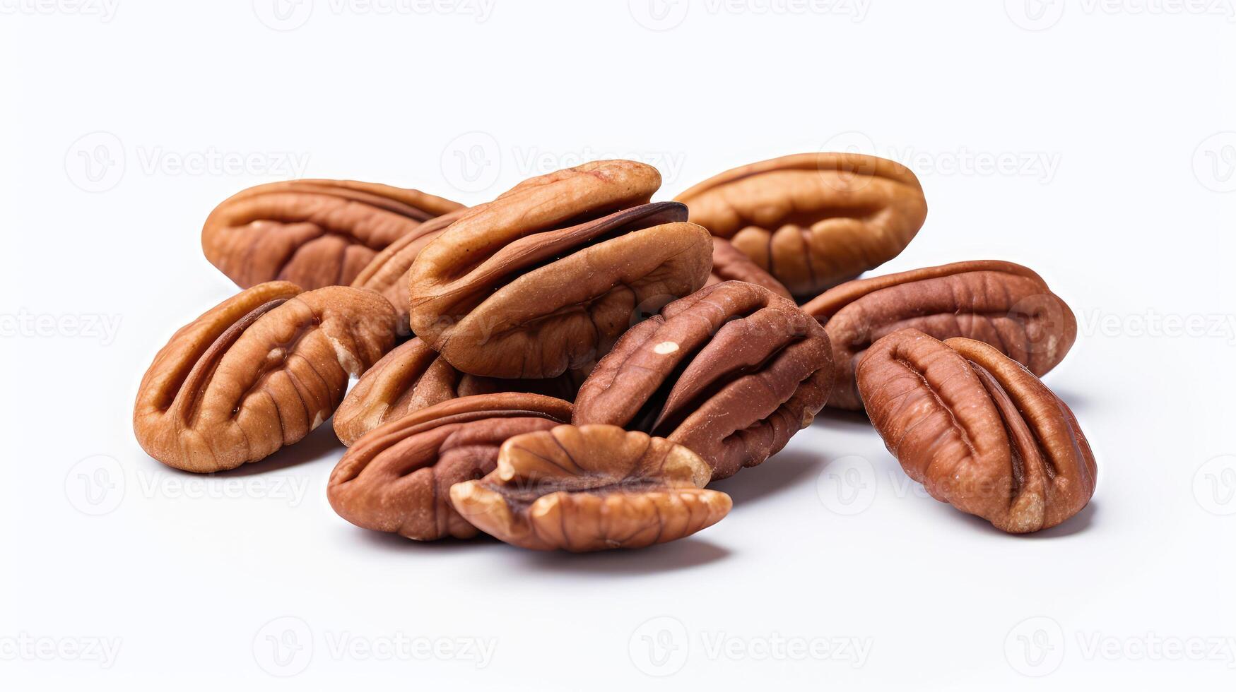 nuts pecans and white background photo