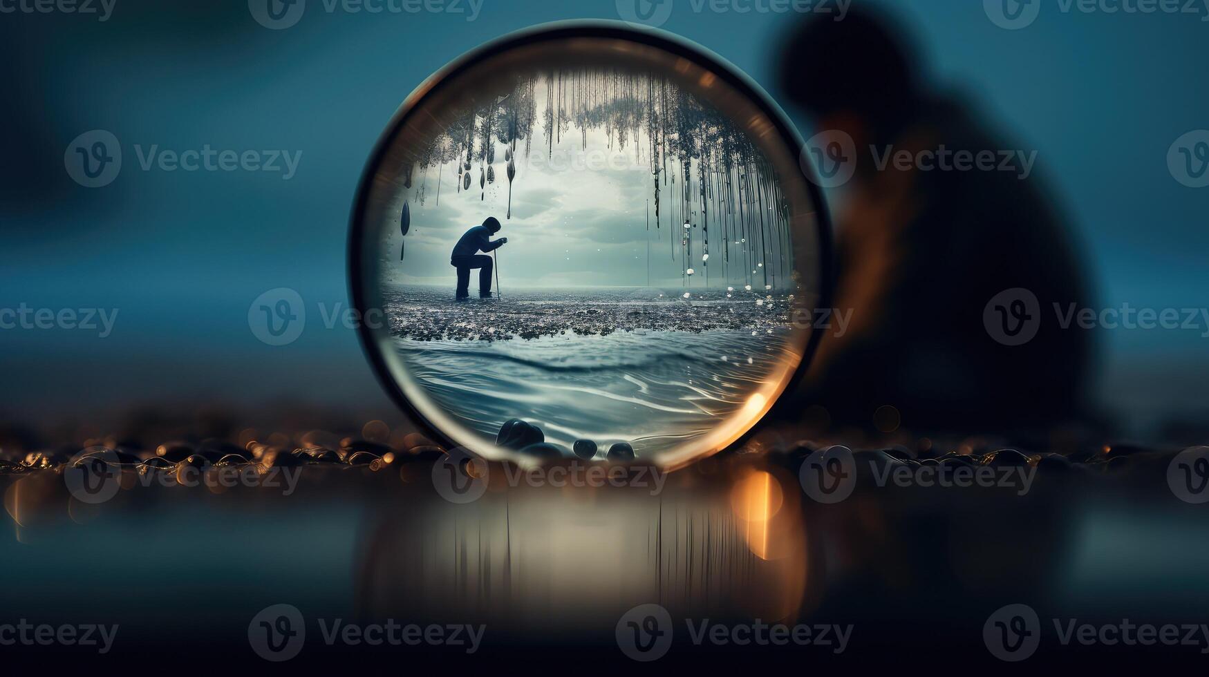 binoculars water lens photo