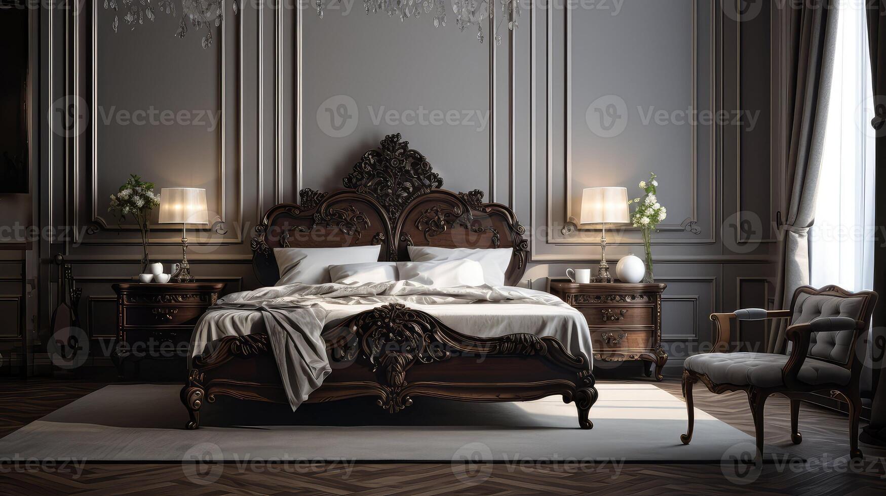 intricate dark stain wood photo