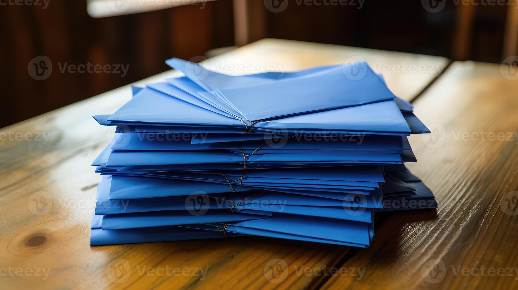 table blue envelope photo